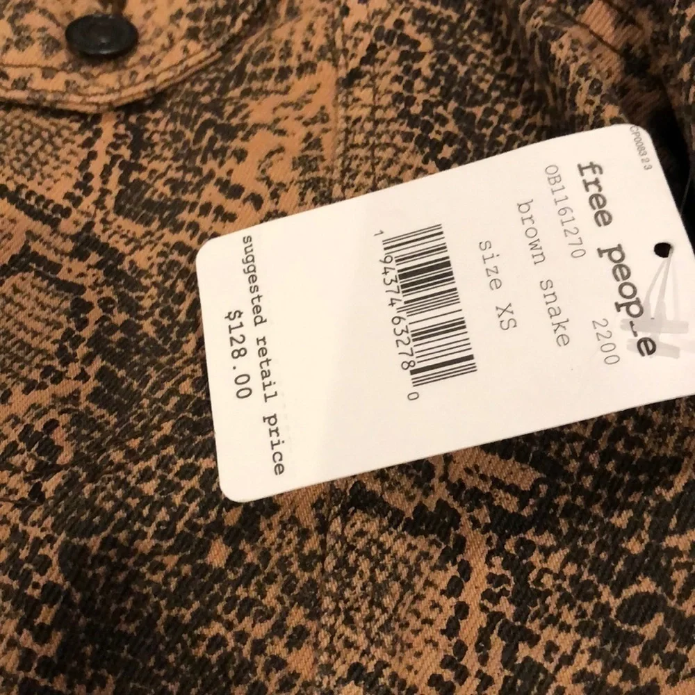Free People Snake Trucker Jacket XS